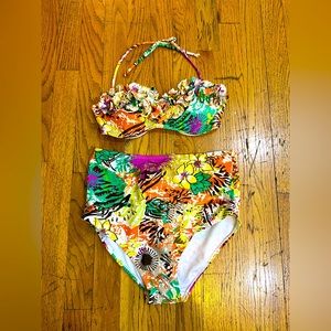 Vintage inspired beach bash Tatyana Bettie page small pin up bikini swimsuit S